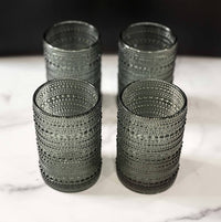 Hobnail Drinking Glasses - Gray 13 oz ( Set of 4 )