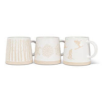 Wide Base Mug with Birch Trees