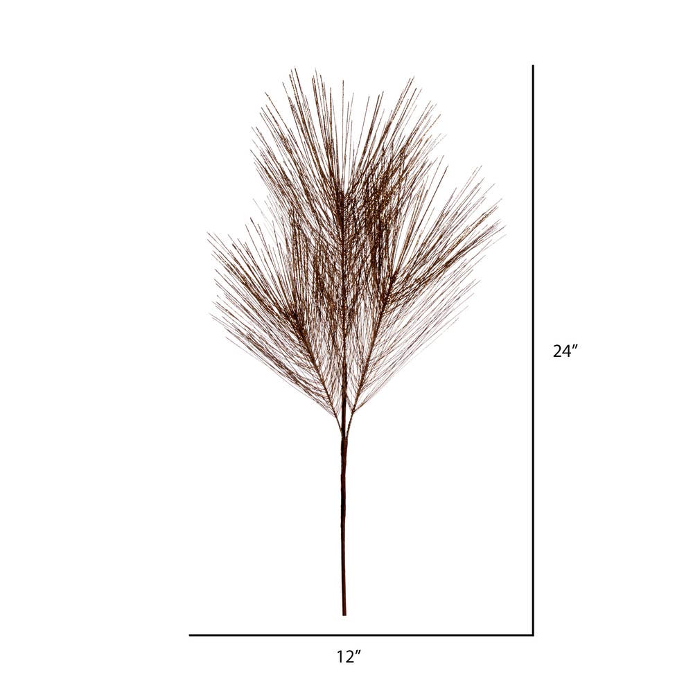 24" Gold Metallic Pine Needle Spray 2/bg