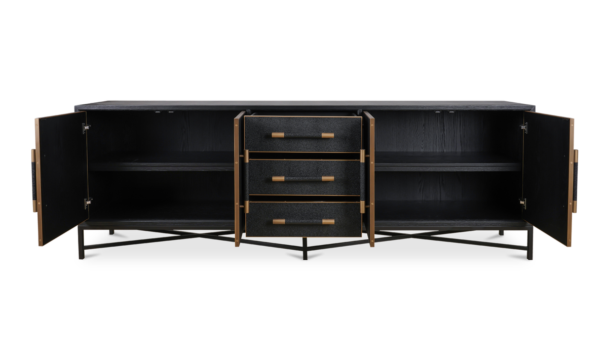 inside of mako large black and gold sideboard furniture