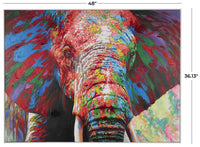 Large Colorful elephant wall art on canvas