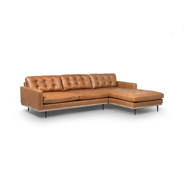 LEXI SOFA WITH CHAISE - LEATHER