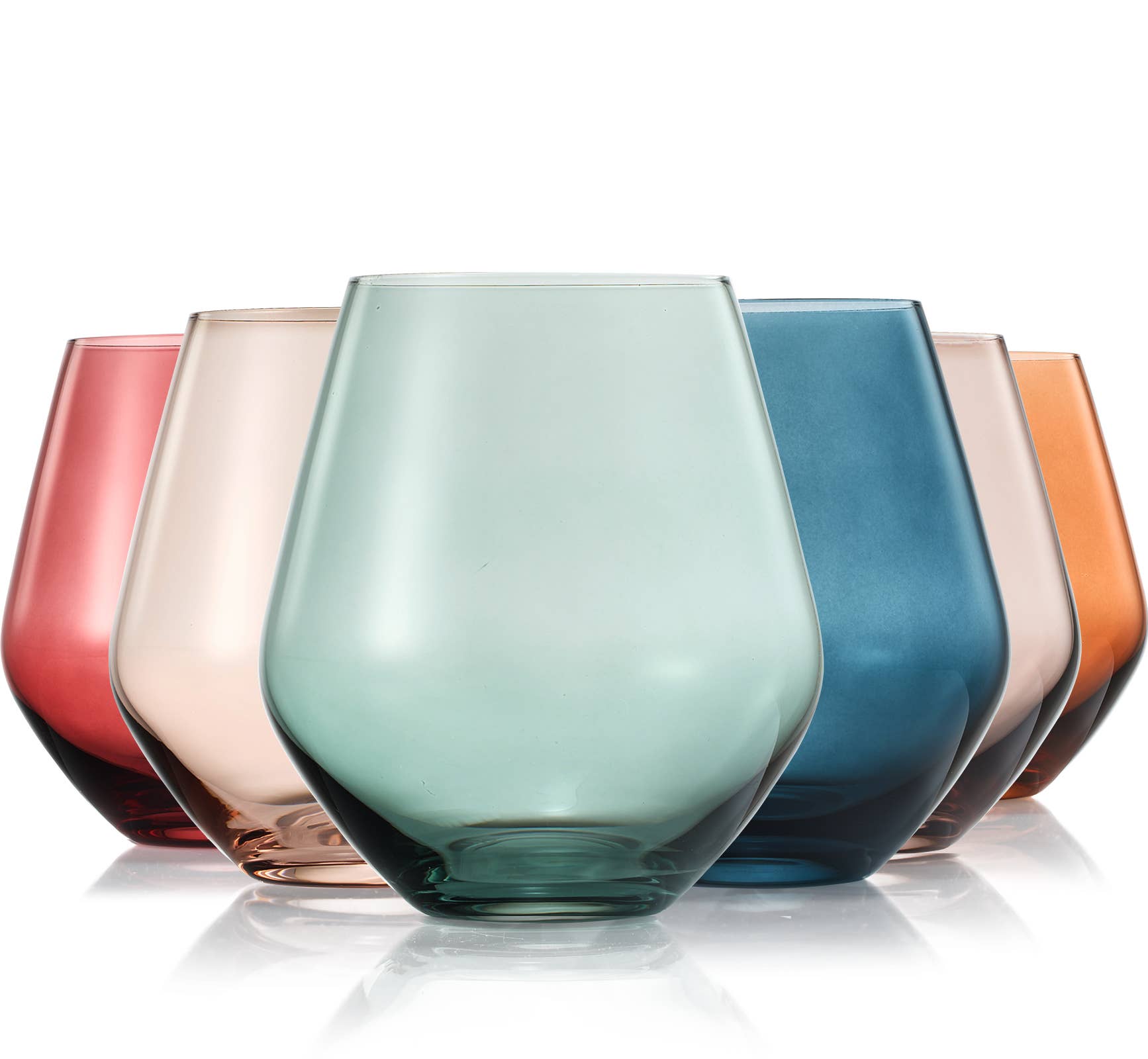 The Wine Savant Italian Muted Colored Crystal Drinking Glasses, Perfect for All Celebrations, Unique Style & Home Decor