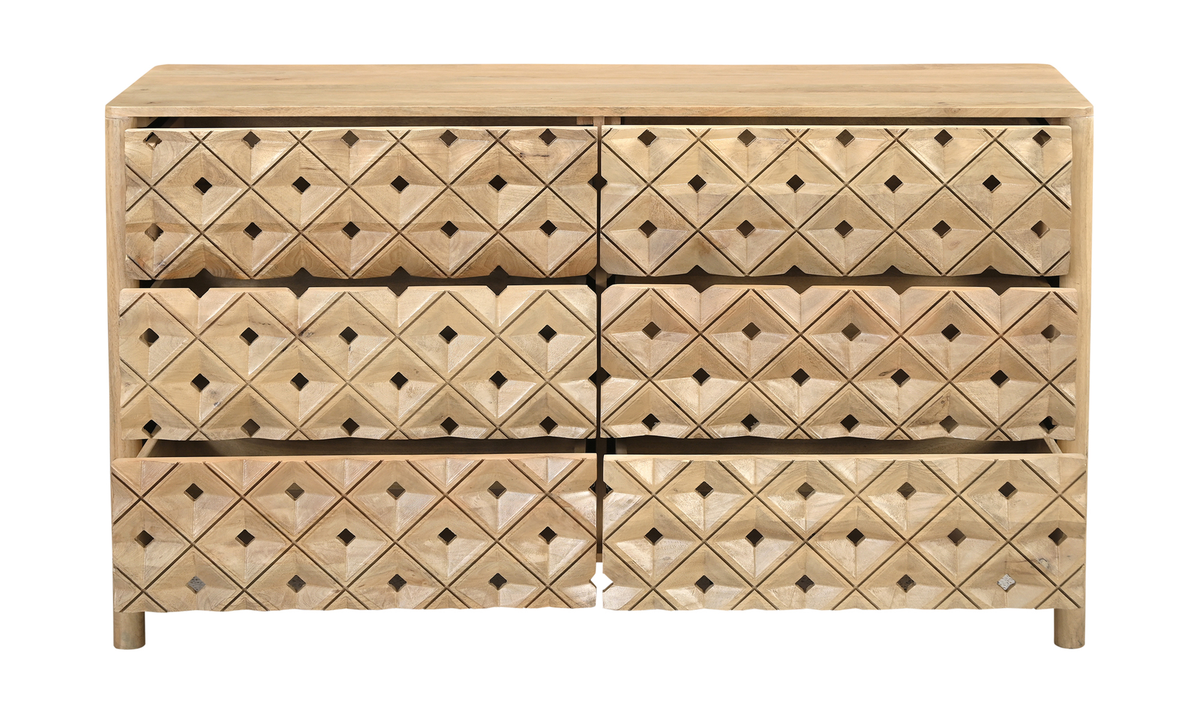 Fulton 6 Drawer Dresser Natural