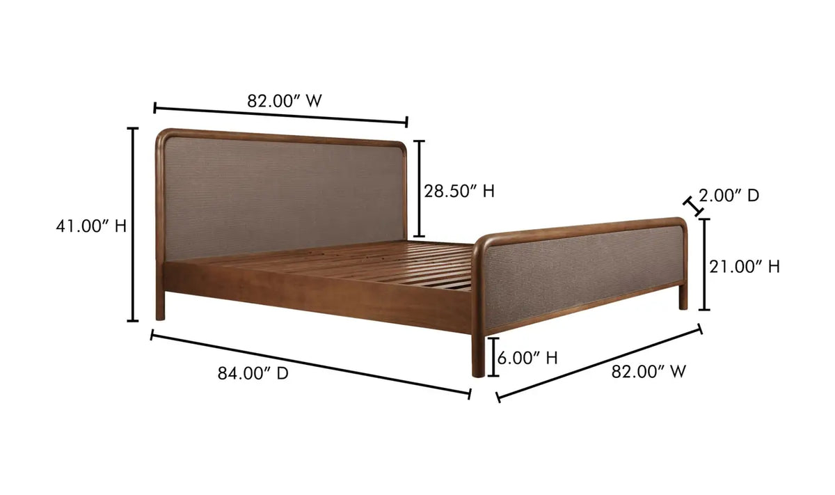 Rye King Bed Warm Brown