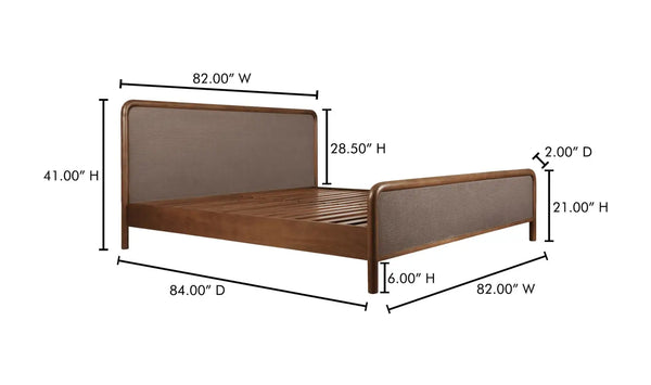 Rye King Bed Warm Brown