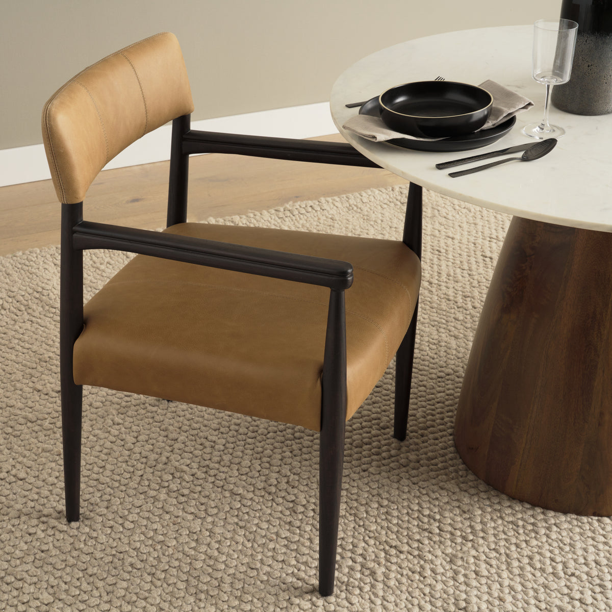 Toni Chestnut Leather Dining Chair